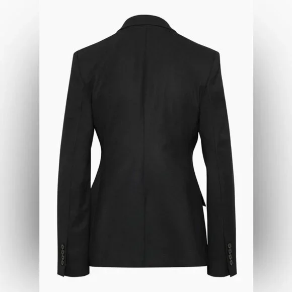 BABATON Aritzia Invest Wool long single breasted Blazer Jacket Tailored Black 4 - Picture 4 of 7
